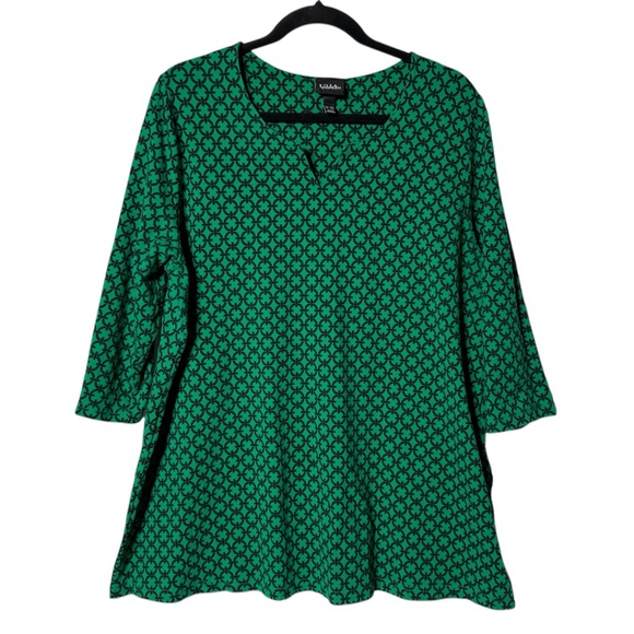 Ulla Popken Green Graphic Print Women's Top - Picture 1 of 11